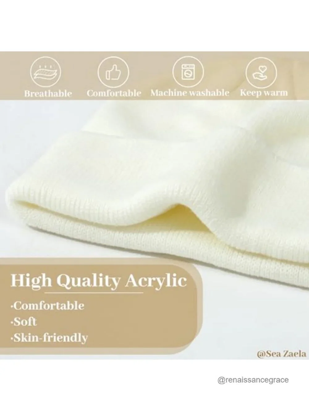 4 Pack Baby Toddler Winter Knit Beanie Hats Soft Acrylic